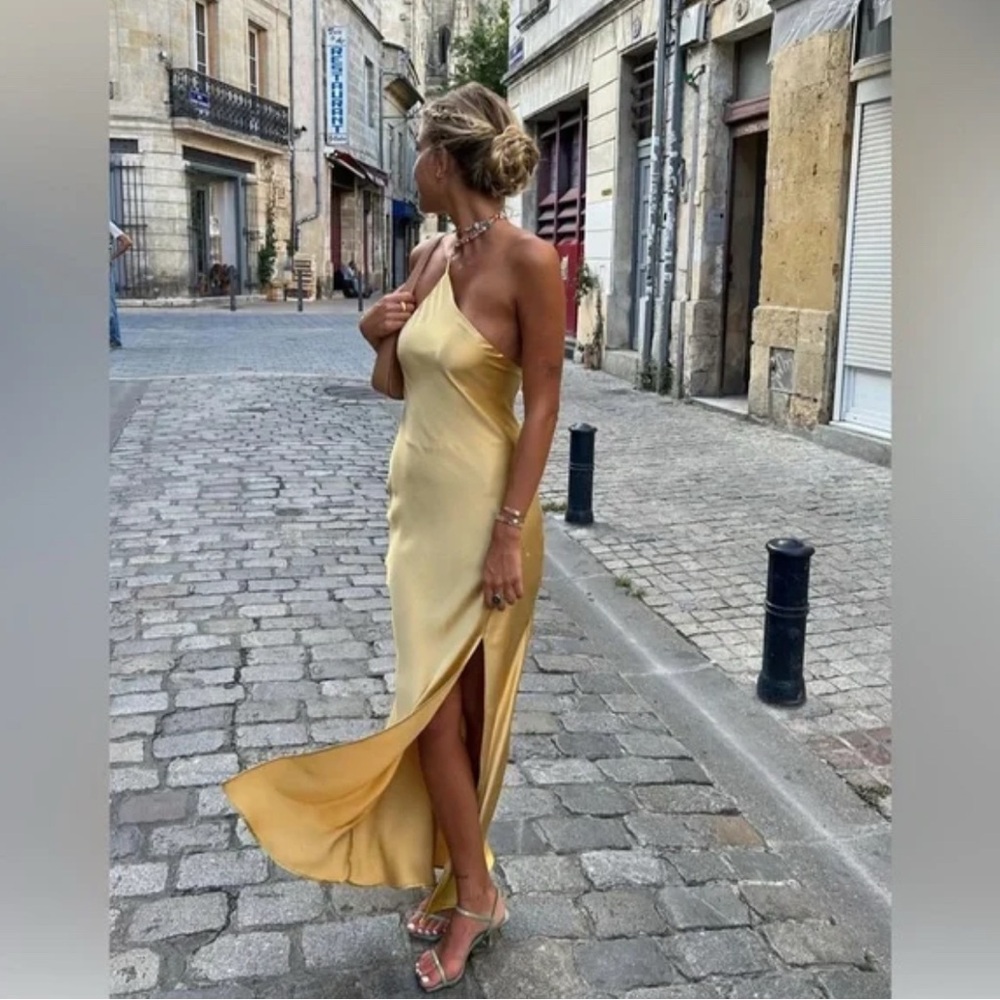 Yellow Low Back Maxi Dress